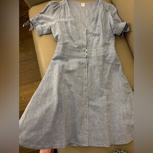 Beautiful oxford blue linen blend dress